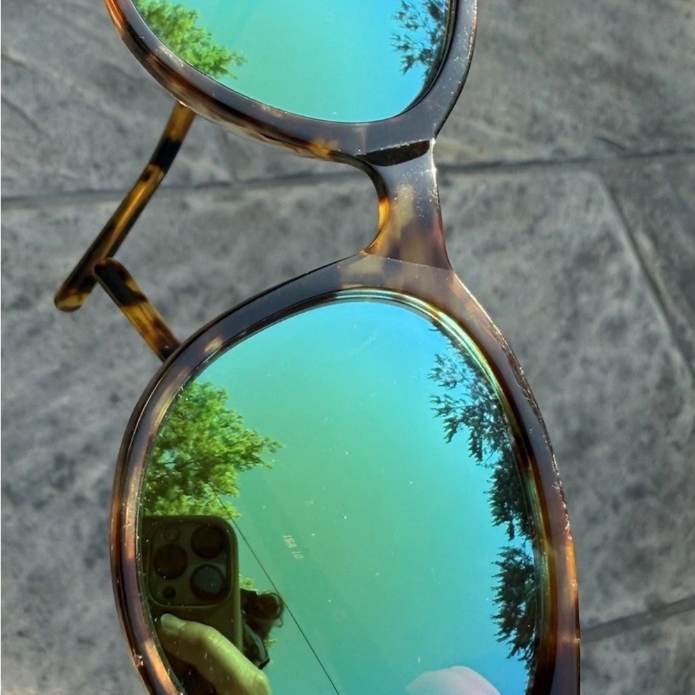 Tortoise Shell Sunglasses with Blue Lenses